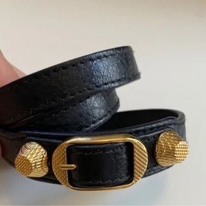 balenciaga triple leather wrap bracelet